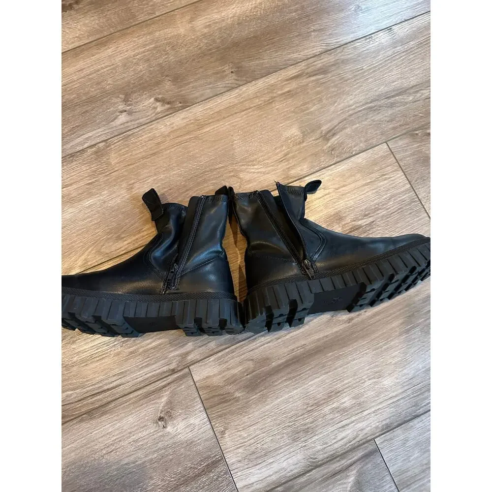 Zara Kids Black Ankle Boots Lug Sole size 3.5 (35)